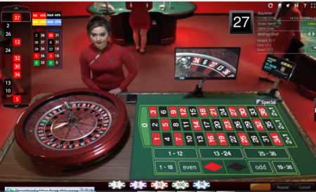Giao diện của Roulette trực tuyến